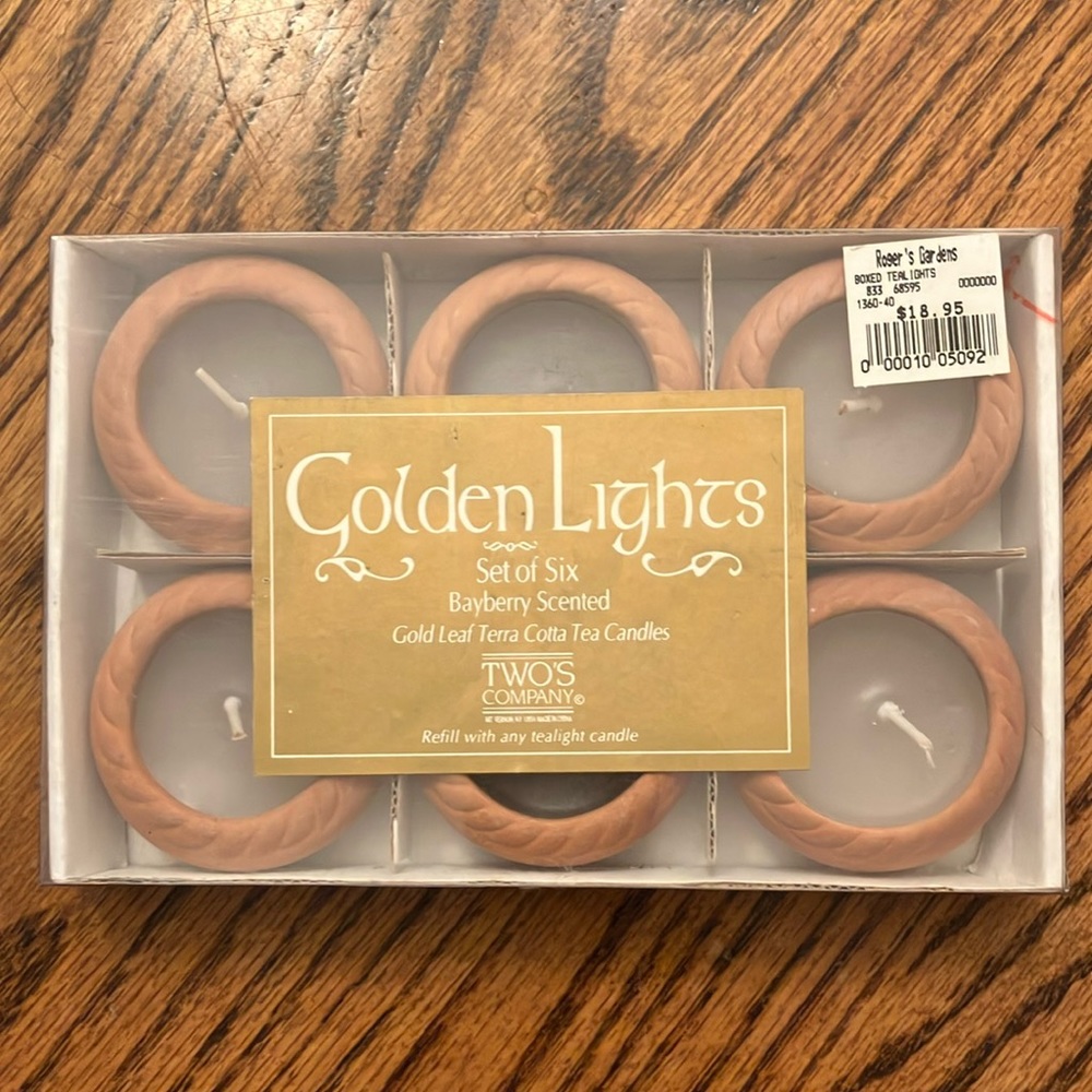 Golden Lights Terra Cotta Tea Candles